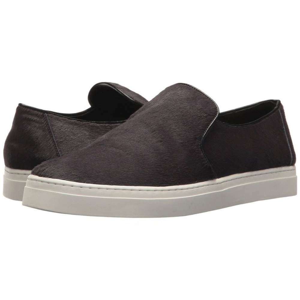 Diane Von Furstenberg Black Pony Hair Slip on Sneakers